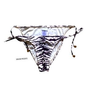 Ondademar Zebra Print Bukini Swim Bottom Women Color Brown & Cream Size L